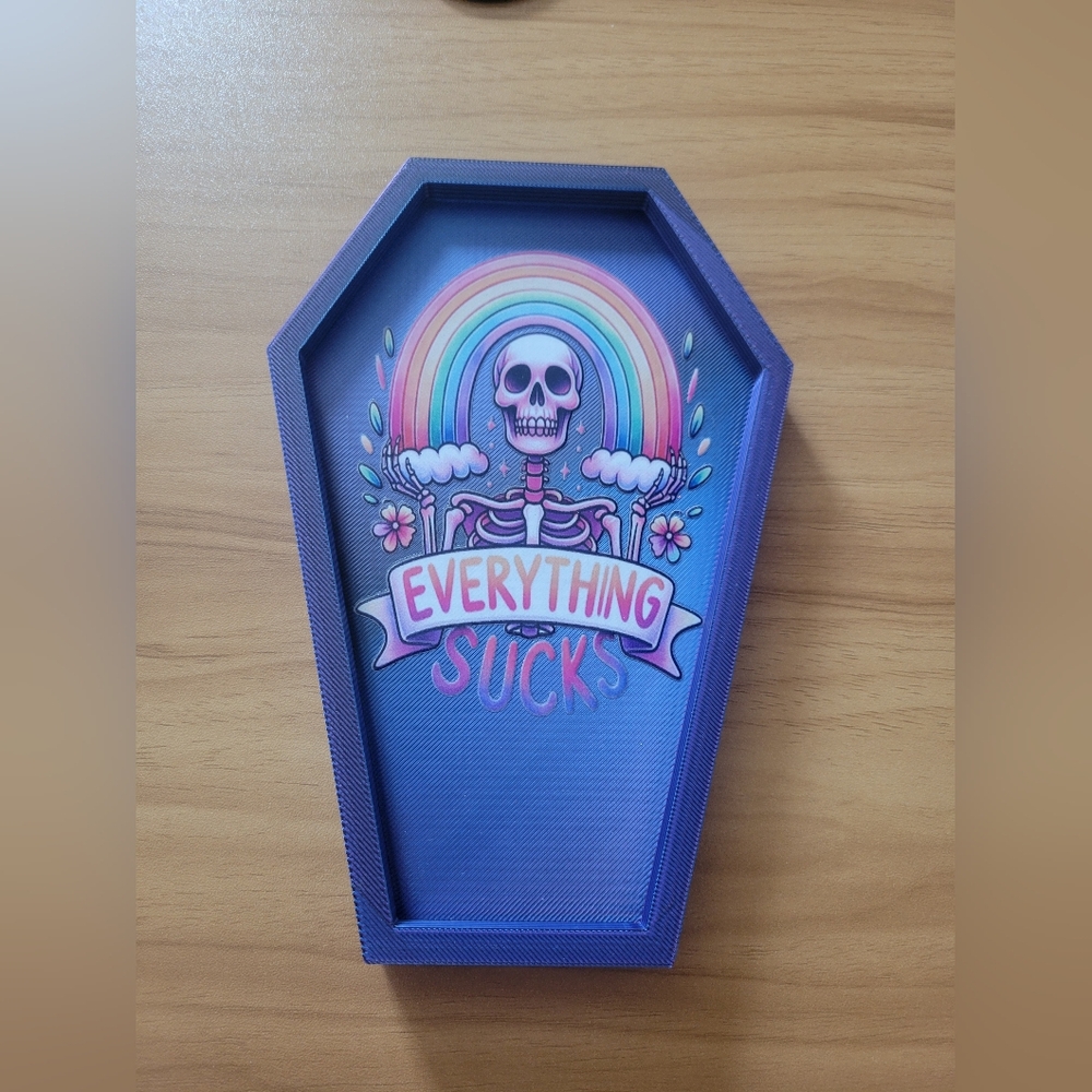🌹Buy 1 Get 1 Free🌹Hand Crafted Purple Skeleton Rainbow Coffin Key Tray